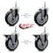 Service Caster 5 Inch Black Polyurethane 38 Inch Threaded Stem Caster Set 2 Brakes SCC SCC-TS20S514-PPUB-BLK-381615-2-PLB-2 - alternate 2